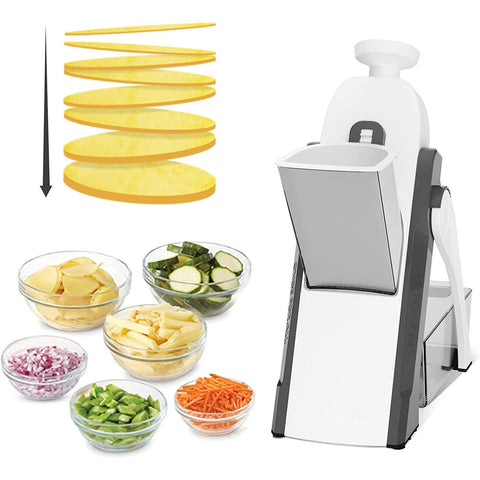 Vegetable Chopper, Safe Slicer With Adjustable Thickness